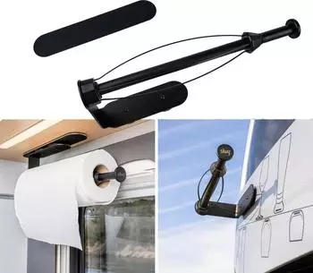 Silwy Magnetic kitchen roll holder black