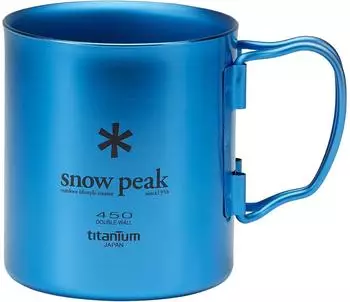 Snow Peak Titanium Double Wall Cup 450 ml Blue