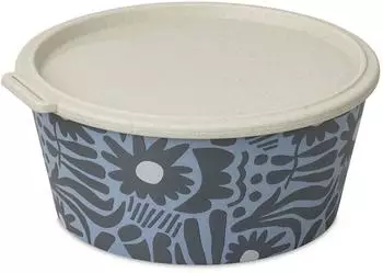 Koziol Blomster Schale mit Deckel, 2,2l, nature flower blue bloom