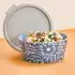 Koziol Blomster Schale mit Deckel, 2,2l, nature flower blue bloom
