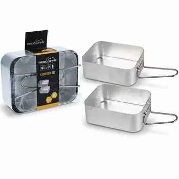Mojawo Camping Kochtopf-Set, Aluminium, klappbare Griffe, 2-teilig (4262500115110)