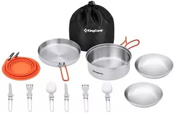 Kingcamp Adventurer I Pro Camping-Kochset, Stahl (64004083)