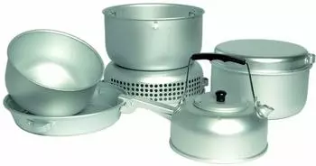 Mil Tec Kochset 9-tlg. mit Brenner, Aluminium (14700500)