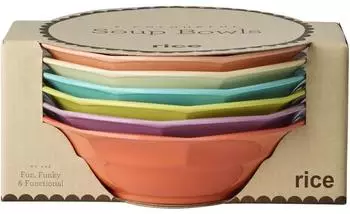 Rice Melamin Suppensch&uuml;ssel, Glory Days Farben, 400 ml, 6er Pack