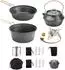 LuxusKollektion Camping Kochgeschirr-Set 17-teilig, hart eloxiertes Aluminium, mit Kocher