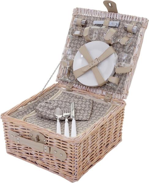 Mendler Picknickkorb-Set für 4 Personen mit Kühlfach