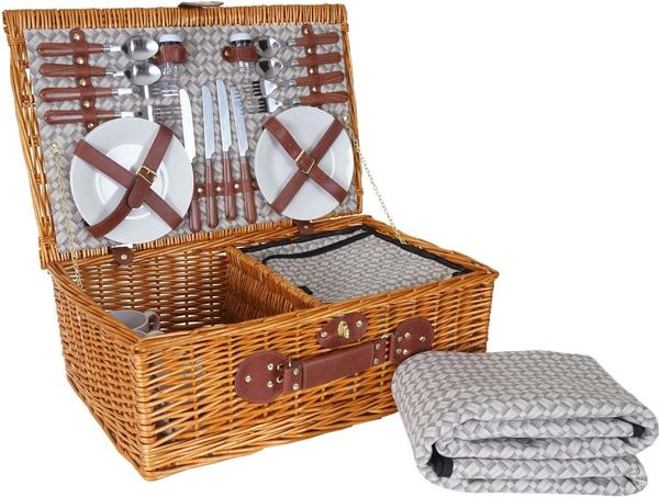 Mendler Picknickkorb-Set 4 Personen (HWC-B25)