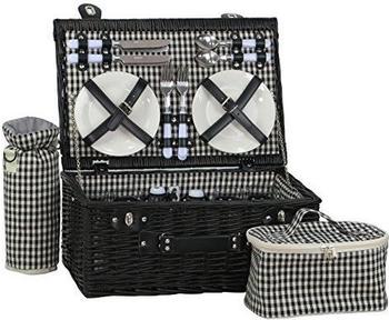 DVier Picknickkorb weide 4 Personen inkl Thermotasche schwarz