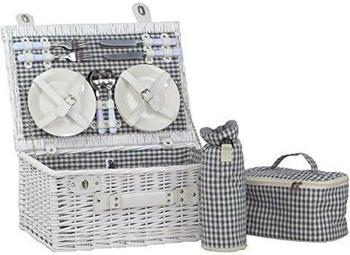 DVier Picknickkorb weide 4 Personen inkl Thermotasche wei&szlig;