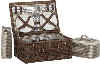 DVier Picknickkorb weide 4 Personen inkl Thermotasche braun