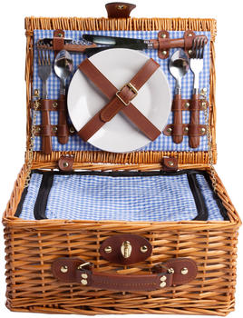 Home & Decoration Picknickkorb für 2 Personen inklusive Kühlfach blau