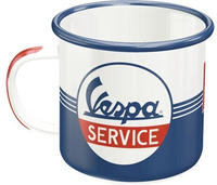 Nostalgic-Art Emaille-Becher, Wei&szlig;, Dunkelblau, Kirschrot, Metall, 0.36 L, Kaffee &