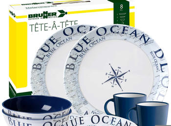 Brunner Outdoor Oceam Melamin Geschirr-Set 8tlg