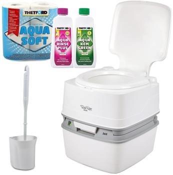 Thetford Porta Potti Qube 365 mit Toilettenbürste Toilettenbürste + Toilettenpapier + Chemikalien