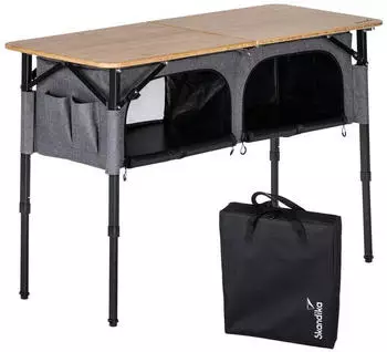 Skandika Tolja Bambus Klapptisch + Unterschrank