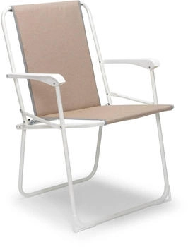 Best Chiemsee Klappstuhl, weiß/beige, 56x53x78cm