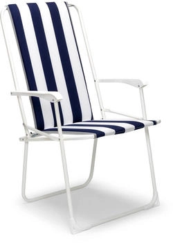 Best Chiemsee Klappstuhl, weiß/blau, 56x53x93cm