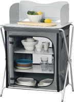Campingschrank Tullinge mit Arbeitsplatte und Windschutz 70x52x109,5cm Dunkelgrau
