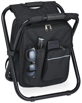 Relaxdays Klappbarer Campinghocker mit Tasche schwarz (10036798)
