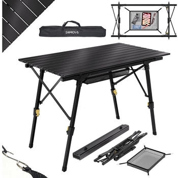 Tronitechnik Campingtisch klappbar mit Aluminiumrahmen, höhenverstellbar, anthrazitgrau (6159)