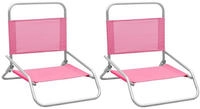 vidaXL Klappbare Strandst&uuml;hle 2 Stk. Rosa Stoff