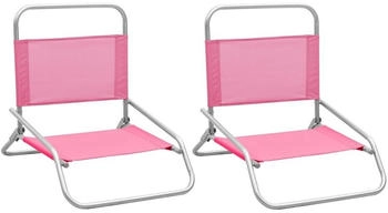 vidaXL Klappbare Strandst&uuml;hle 2 Stk. Rosa Stoff (310372)
