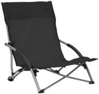 vidaXL Klappbare Strandst&uuml;hle 2 Stk. Schwarz Stoff