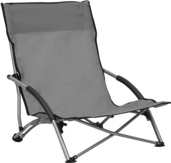 vidaXL Klappbare Strandstühle 2 Stk. Grau Stoff (312491)