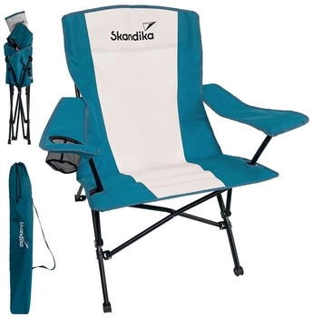 Skandika Campingstuhl Kolari Camping Faltstuhl Klappstuhl Getränkehalter Outdoor 136 kg blau