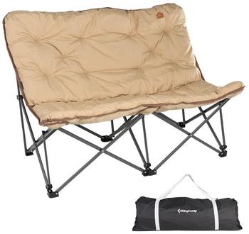 Kingcamp Camping Sofa Lindon Relax Doppel Lounge Stuhl 2Personen Faltstuhl Couch beige
