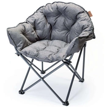 Skandika Campingstuhl - Moonchair Premium XL - Gepolsterter - 78 x 57 x 46/83 cm grau