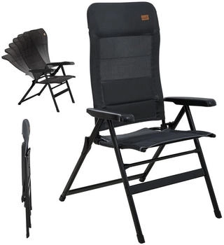 Skandika Campingstuhl - Lepola XL - Aluminium - faltbar - verstellbare R&uuml;ckenlehne schwarz