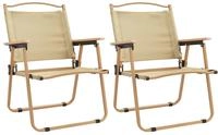 vidaXL Campingst&uuml;hle 2 Stk. Beige 54x55x78 cm Oxford-Gewebe