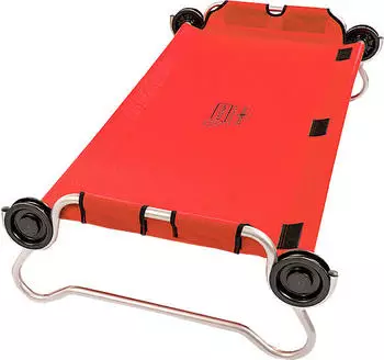 Disc-O-Bed Kid-O-Bed Einzelbett runder Rahmen ohne Seitentasche -Rot rot / silber rot / silber