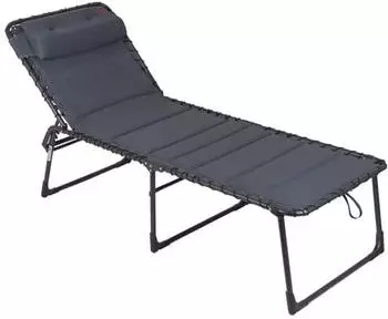 Crespo Sonnenliege Liegestuhl AL364 XL Air Deluxe Camping Garten Liege Alu 140kg Grau