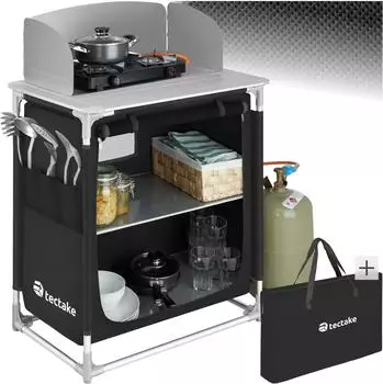 TecTake Black folding camping kitchen