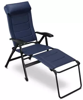Eloneo Camping chair with removable footrest, blue