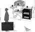 Woltu Camping kitchen with cabinet, black