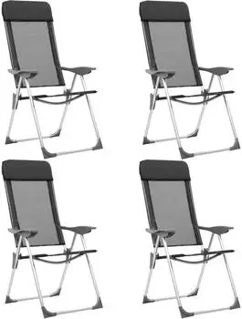 vidaXL Set of 4 black folding chairs