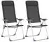 vidaXL Set of 2 aluminium 5-position chairs, black