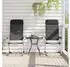 vidaXL Set of 2 aluminium 5-position chairs, black