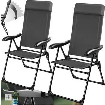 TecTake Set of 2 M&uuml;ritz 7-position chairs