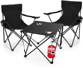 BigDean 2 St&uuml;ck Campingst&uuml;hle & Campingtisch