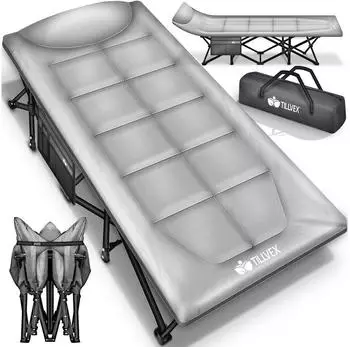 tillvex Extra-wide camping bed, grey
