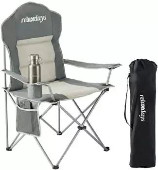 Relaxdays Padded camping armchair, grey