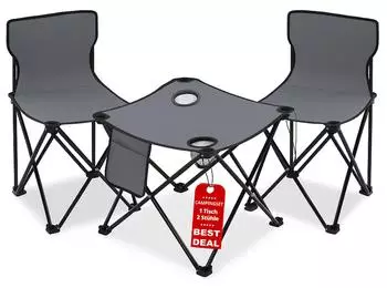 Stagecaptain Table and 2 chairs set, grey