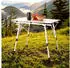 Arebos Adjustable folding camping table, 120 x 70 cm, silver