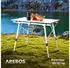 Arebos Adjustable folding camping table, 120 x 70 cm, silver