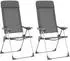 vidaXL Set of 2 aluminium 5-position chairs, grey