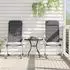 vidaXL Set of 2 aluminium 5-position chairs, grey